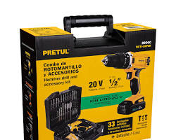 Kit rotomartillo inalámbrico 1/2' 20V y 32 accesorios Pretul